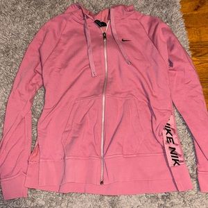 blush nike zip up hoodie size small